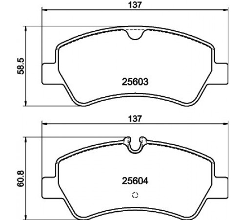 Комплект гальмівних накладок, дискове гальмо 8DB355020-721 HELLA PAGID