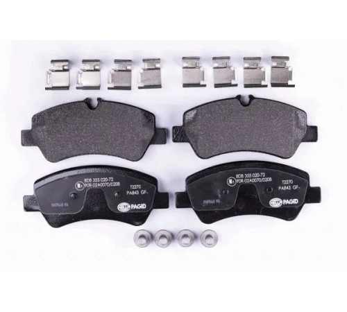 Комплект гальмівних накладок, дискове гальмо 8DB355020-721 HELLA PAGID