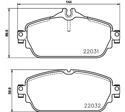 Комплект гальмівних накладок, дискове гальмо 8DB355021-551 HELLA PAGID