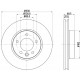 Гальмівний диск 8DD355109-741 HELLA PAGID