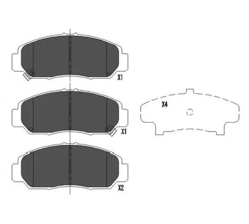 Комплект гальмівних накладок, дискове гальмо KBP-2037 KAVO PARTS