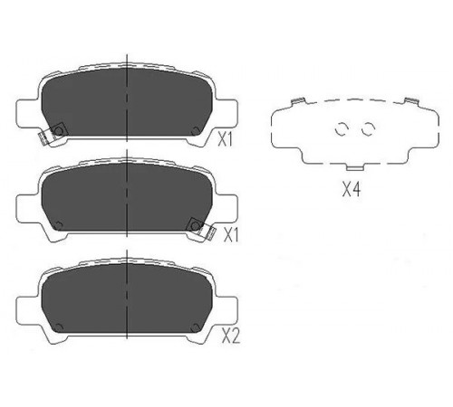 Комплект гальмівних накладок, дискове гальмо KBP-8002 KAVO PARTS