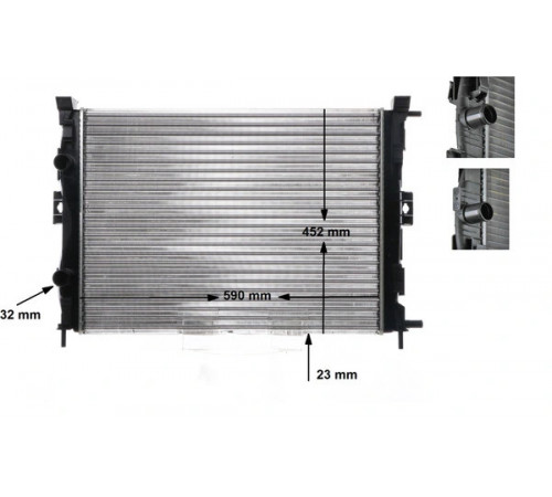 Радіатор, система охолодження двигуна CR 1690 000S MAHLE