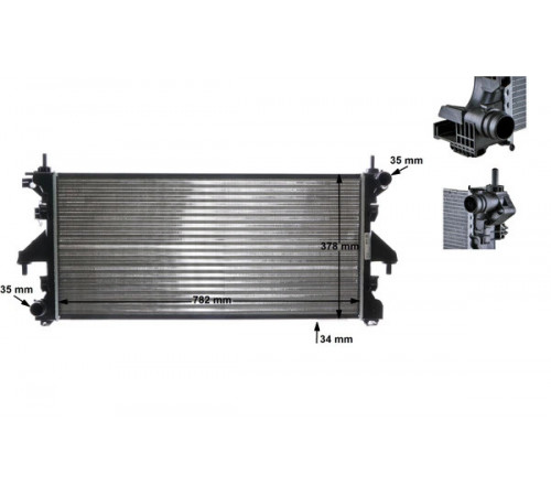 Радіатор, система охолодження двигуна CR 886 000S MAHLE