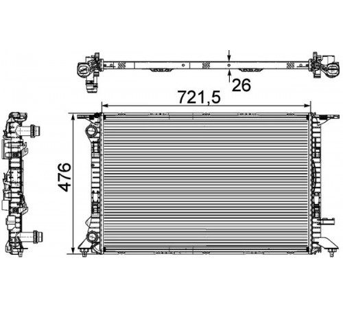 Радіатор, система охолодження двигуна CR 905 000P MAHLE