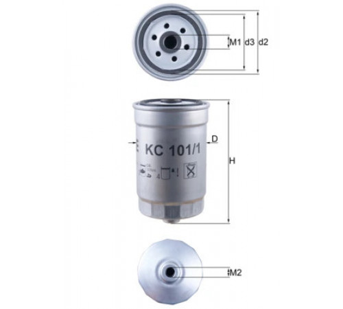 Фільтр палива KC 101/1 MAHLE