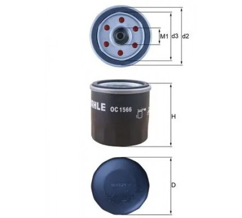 Оливний фільтр OC 1566 MAHLE