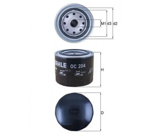 Оливний фільтр OC 204 MAHLE