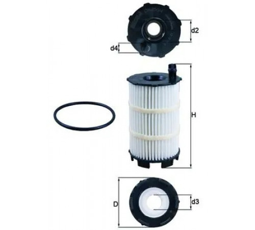 Оливний фільтр OX 350/4D MAHLE
