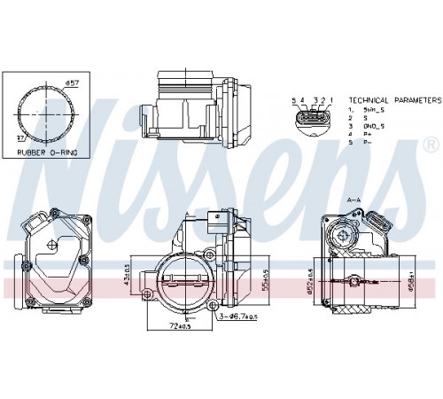 Корпус дросельного вузла 955187 NISSENS