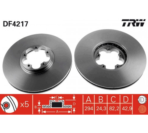 Гальмівний диск DF4217 TRW