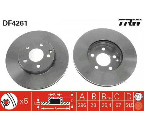 Гальмівний диск DF4261 TRW