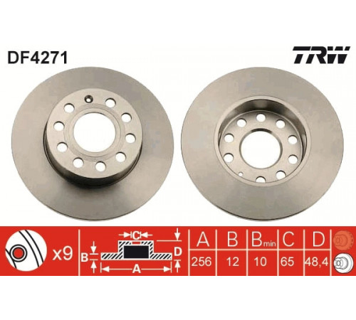 Гальмівний диск DF4271 TRW