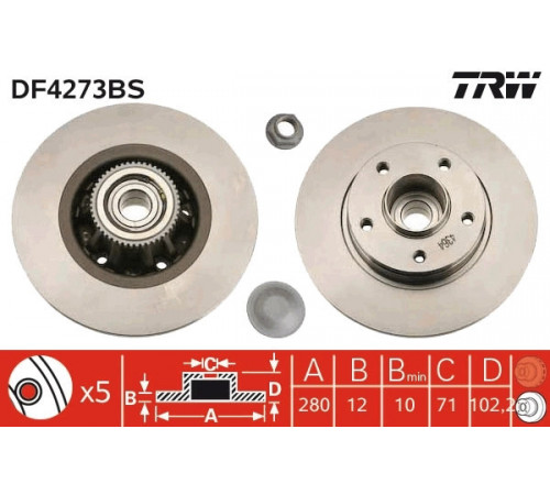 Гальмівний диск DF4273BS TRW