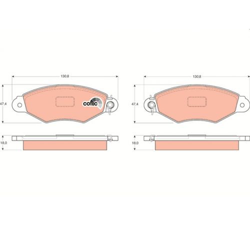 Комплект гальмівних накладок, дискове гальмо GDB1321 TRW
