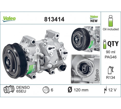 Компресор, система кондиціонування повітря 813414 VALEO
