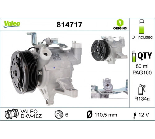 Компресор, система кондиціонування повітря 814717 VALEO