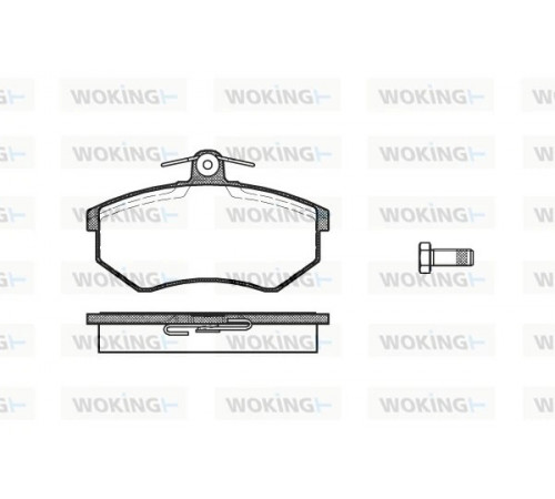Комплект гальмівних накладок, дискове гальмо P0343.00 WOKING