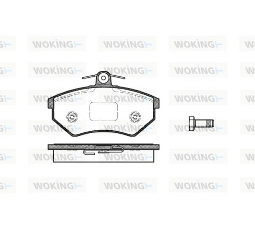 Комплект гальмівних накладок, дискове гальмо P0343.40 WOKING