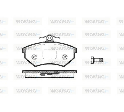 Комплект гальмівних накладок, дискове гальмо P0343.50 WOKING