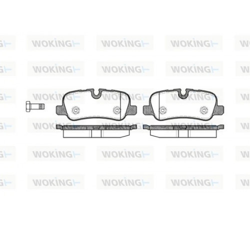 Комплект гальмівних накладок, дискове гальмо P10593.00 WOKING