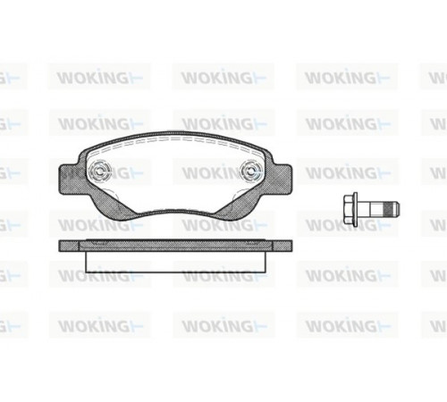 Комплект гальмівних накладок, дискове гальмо P10773.00 WOKING