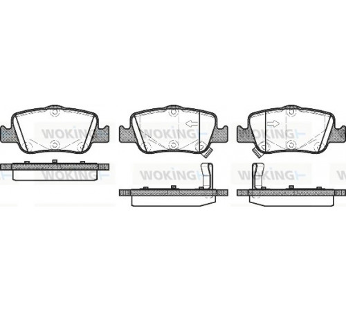 Комплект гальмівних накладок, дискове гальмо P12563.02 WOKING
