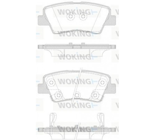 Комплект гальмівних накладок, дискове гальмо P12623.42 WOKING
