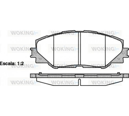 Комплект гальмівних накладок, дискове гальмо P13343.00 WOKING