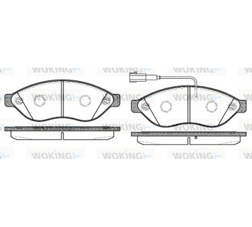 Комплект гальмівних накладок, дискове гальмо P13373.12 WOKING