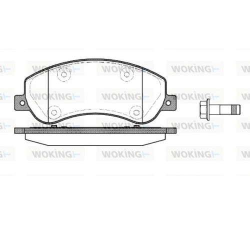 Комплект гальмівних накладок, дискове гальмо P13503.00 WOKING