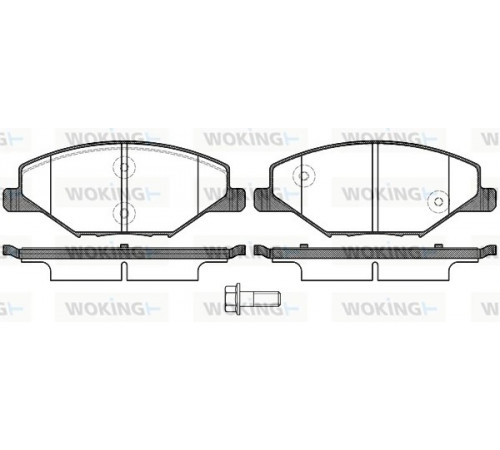 Комплект гальмівних накладок, дискове гальмо P14533.00 WOKING