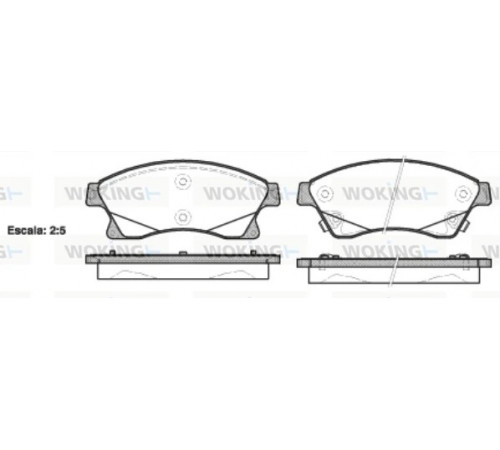 Комплект гальмівних накладок, дискове гальмо P15313.12 WOKING