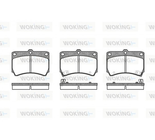 Комплект гальмівних накладок, дискове гальмо P3123.12 WOKING