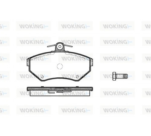 Комплект гальмівних накладок, дискове гальмо P7313.00 WOKING