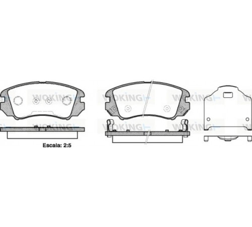 Комплект гальмівних накладок, дискове гальмо P8533.22 WOKING
