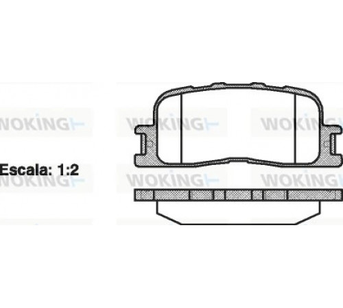 Комплект гальмівних накладок, дискове гальмо P9543.00 WOKING