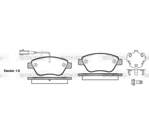 Комплект гальмівних накладок, дискове гальмо P9583.32 WOKING